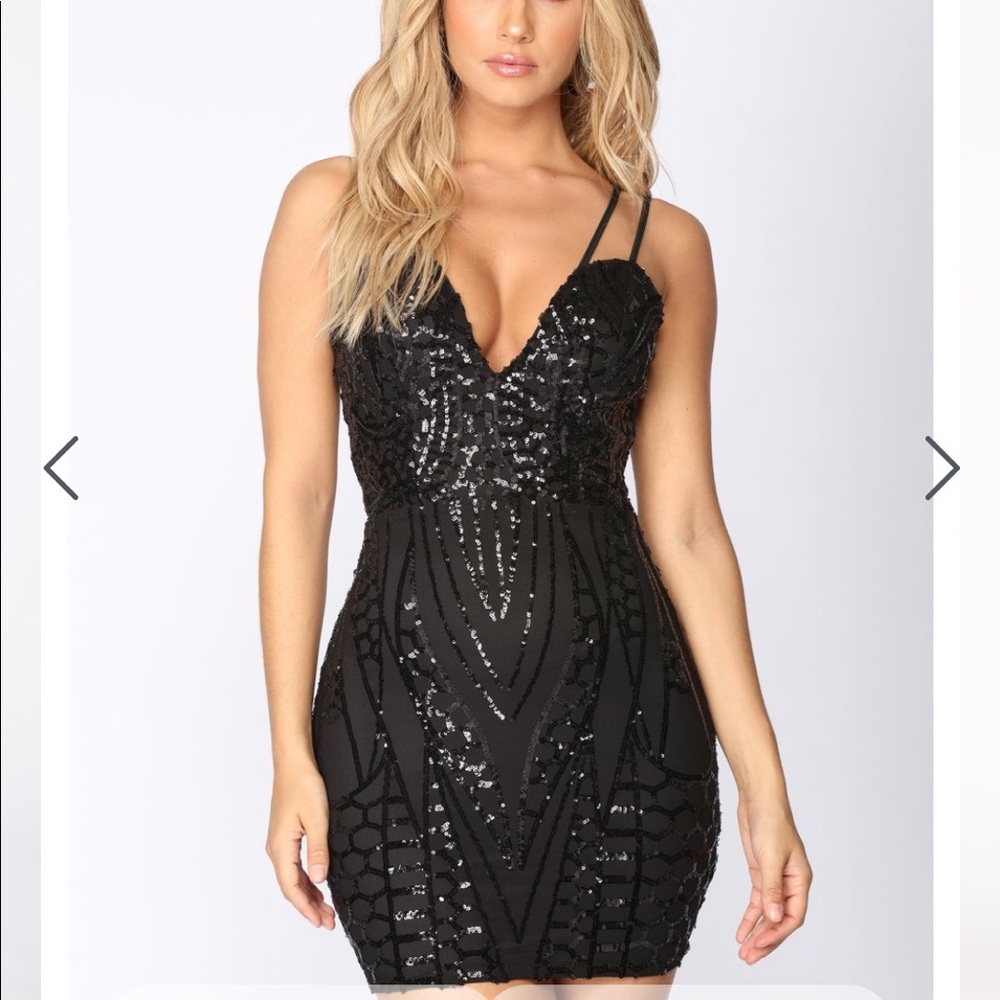 Black sequins dress